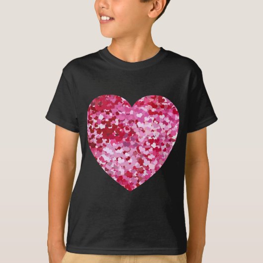 Roze Confetti Hearts T-shirt (Voorkant)