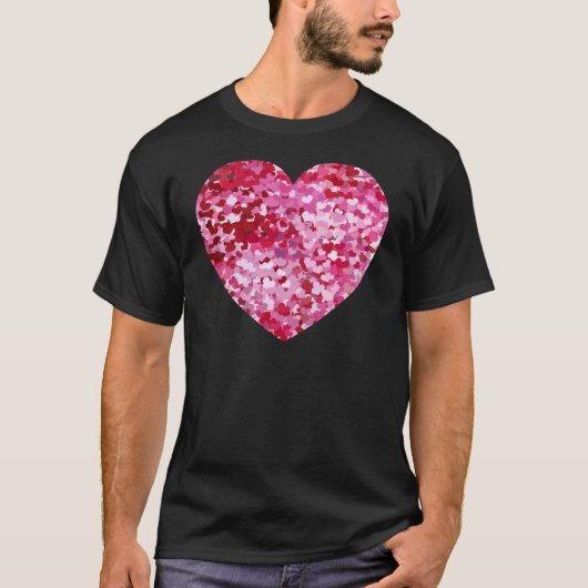 Roze Confetti Hearts T-shirt (Voorkant)