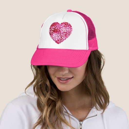 Roze Confetti Hearts Trucker Pet (In situ)