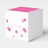 Roze confetti | Het is een meisje gunst dozen Bedankdoosjes (Voorkant Zijde)