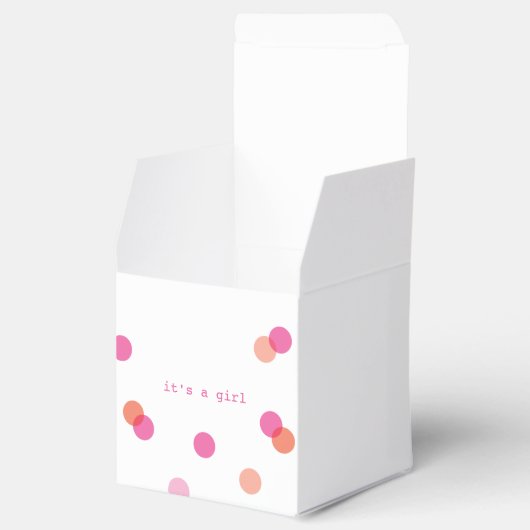 Roze confetti | Het is een meisje gunst dozen Bedankdoosjes (Geopend)