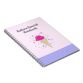 Roze Confetti-ijsscheurnoten Notitieboek (Rechterzijde)