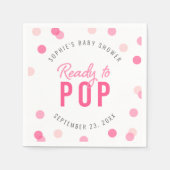 Roze Confetti Klaar aan Pop Baby shower Servet (Voorkant)