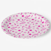 Roze Confetti Papieren Bordje (Gekanteld)