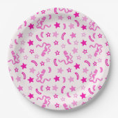 Roze Confetti Papieren Bordje (Voorkant)