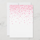 Roze Confetti Party Gold Number Girl 4e verjaardag Kaart (Achterkant)