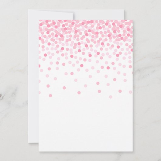 Roze Confetti Party Gouden Nummer Meisje 8e Verjaa Kaart (Achterkant)