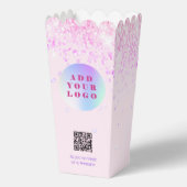 Roze confetti QR code business logo Bedankdoosjes (Achterkant)