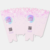 Roze confetti QR code business logo Bedankdoosjes (Ongevouwen)
