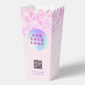 Roze confetti QR code business logo Bedankdoosjes (Voorkant)