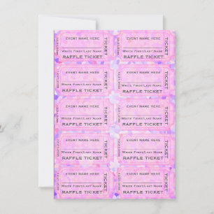 Roze Confetti Raffle Tickets voor uitvindingen Kaart