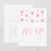 Roze Confetti Response Briefkaart (Voorkant / Achterkant)