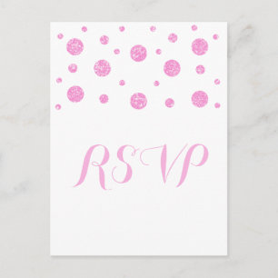 Roze Confetti Response Briefkaart