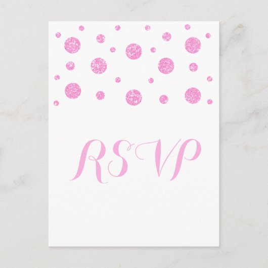 Roze Confetti Response Briefkaart (Voorkant)