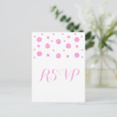 Roze Confetti Response Briefkaart (Staand voorkant)