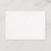 Roze Confetti, Script op Witte Luier Raffle Kaarte Informatiekaartje (Achterkant)