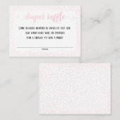 Roze Confetti, Script op Witte Luier Raffle Kaarte Informatiekaartje (Voorkant / Achterkant)