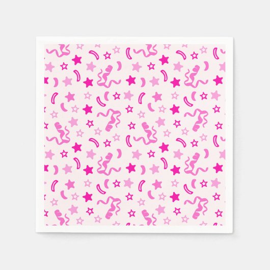 Roze Confetti Servet (Voorkant)