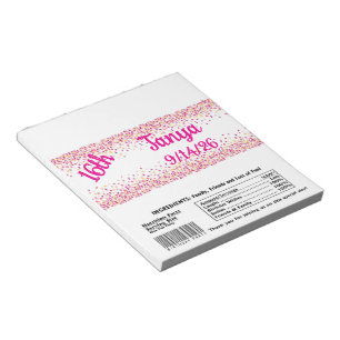 Roze Confetti Snoep Bar Wrapper Party Favoriet Notitieblok