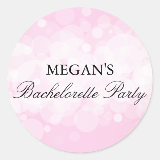 Roze Confetti Sticker voor Bachelorette Feestje (Voorkant)