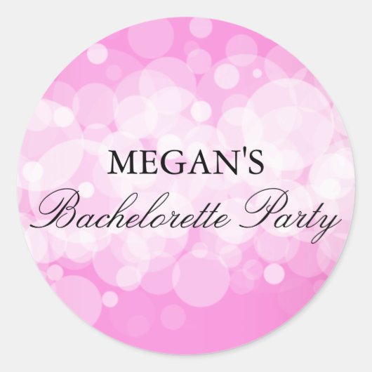 Roze Confetti Sticker voor Bachelorette Feestje (Voorkant)