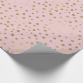  roze Confetti Stippen Cadeaupapier (Hoek)