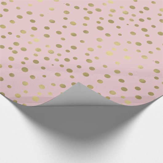  roze Confetti Stippen Cadeaupapier (Hoek)