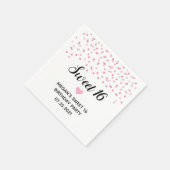 Roze Confetti Sweet 16 Verjaardag Servet (Hoek)