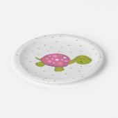 Roze Confetti Turtle Party Bord (Gekanteld)