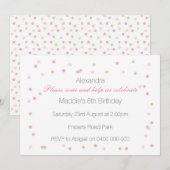 Roze Confetti Uitnodiging (Voorkant / Achterkant)