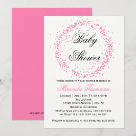 Roze Confetti - Uitnodiging Baby shower