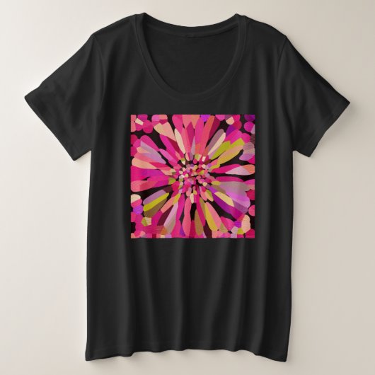 Roze Confetti ventilator Grote Maat T-shirt (Design voorkant)