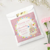 Roze Confetti Verjaardagsfeest Dessert Bedankzakje (Gezegeld)