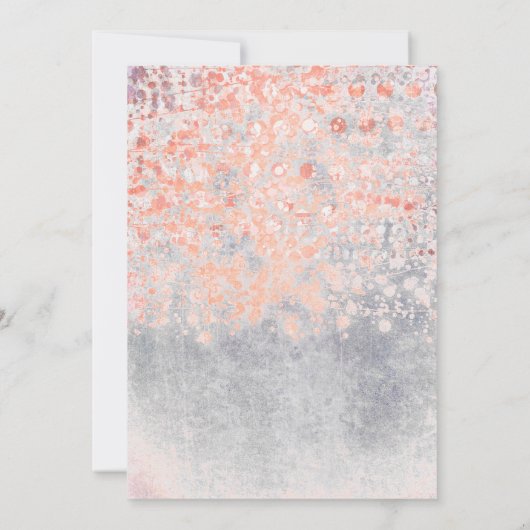 Roze Confetti Vintage bruiloft Kaart (Achterkant)