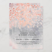 Roze Confetti Vintage bruiloft Kaart (Voorkant / Achterkant)