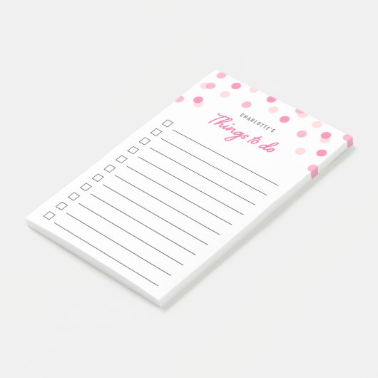 Roze Confetti wat te doen Post-it® Notes (Schuin)