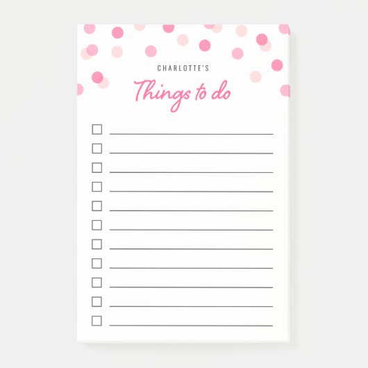 Roze Confetti wat te doen Post-it® Notes (Voorkant)