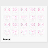 Roze Confetti Weddenschappen Vierkante Sticker (Vel)