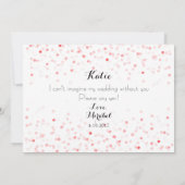 Roze confetti Wil je mijn bloemenmeisje zijn Kaart (Achterkant)