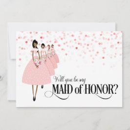 Roze Confetti Wil Je Mijn Maid Of Honor Etnisch Zi Kaart