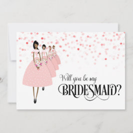 Roze Confetti zal je mijn bruidsmeisje zijn Kaart