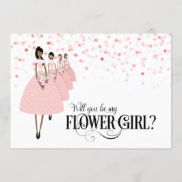 Roze confetti Zal jij mijn bloemenmeisje zijn Etni Kaart