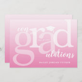 Roze CONGRADulaties Afstuderen Gefeliciteerd (Voorkant / Achterkant)