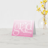 Roze ConGRADuleringen Afstuderen Gefeliciteerd Kaart (Gele Bloem)