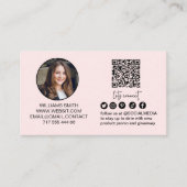 Roze Connect with Us Qr Code Logo Foto Zakelijk Visitekaartje (Voorkant)