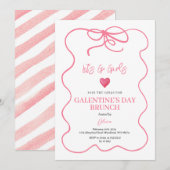 Roze Conquette Handgetrokken Meisje's Galentijnse  Kaart (Voorkant / Achterkant)