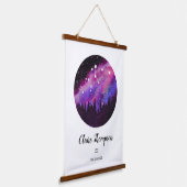 Roze constellatie Aquarius Horoscope Sign Gift Hangend Wandkleed (Gebogen)