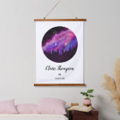 Roze constellatie Pisces Horoscope Sign Gift Hangend Wandkleed (Slaapkamer)