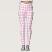 Roze controleur Gingham Pastel Vrouwen Leggings (Voorkant)