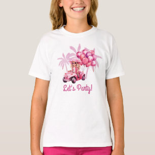 Roze Convertible Laten we feesten T-shirt